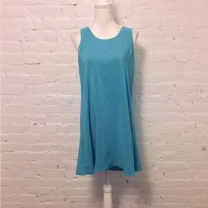 Cynthia Rowley sleeves silk a-line mini dress aqua a blue size 6
